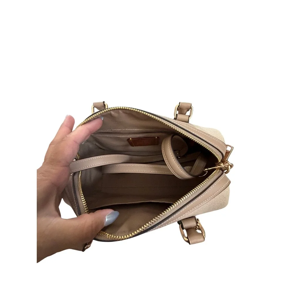 Coach Rowan Colorblock Satchel Canvas Leather Womens Crossbody Bag CAK58